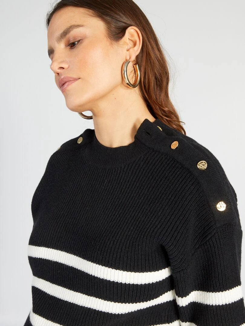 Robe pull d'allaitement   Rayé noir