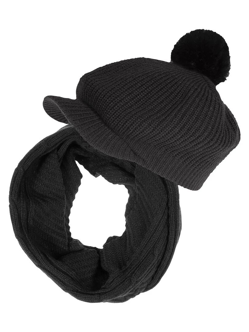 Tour de cou Femme maille d'Aran Noir   Noir