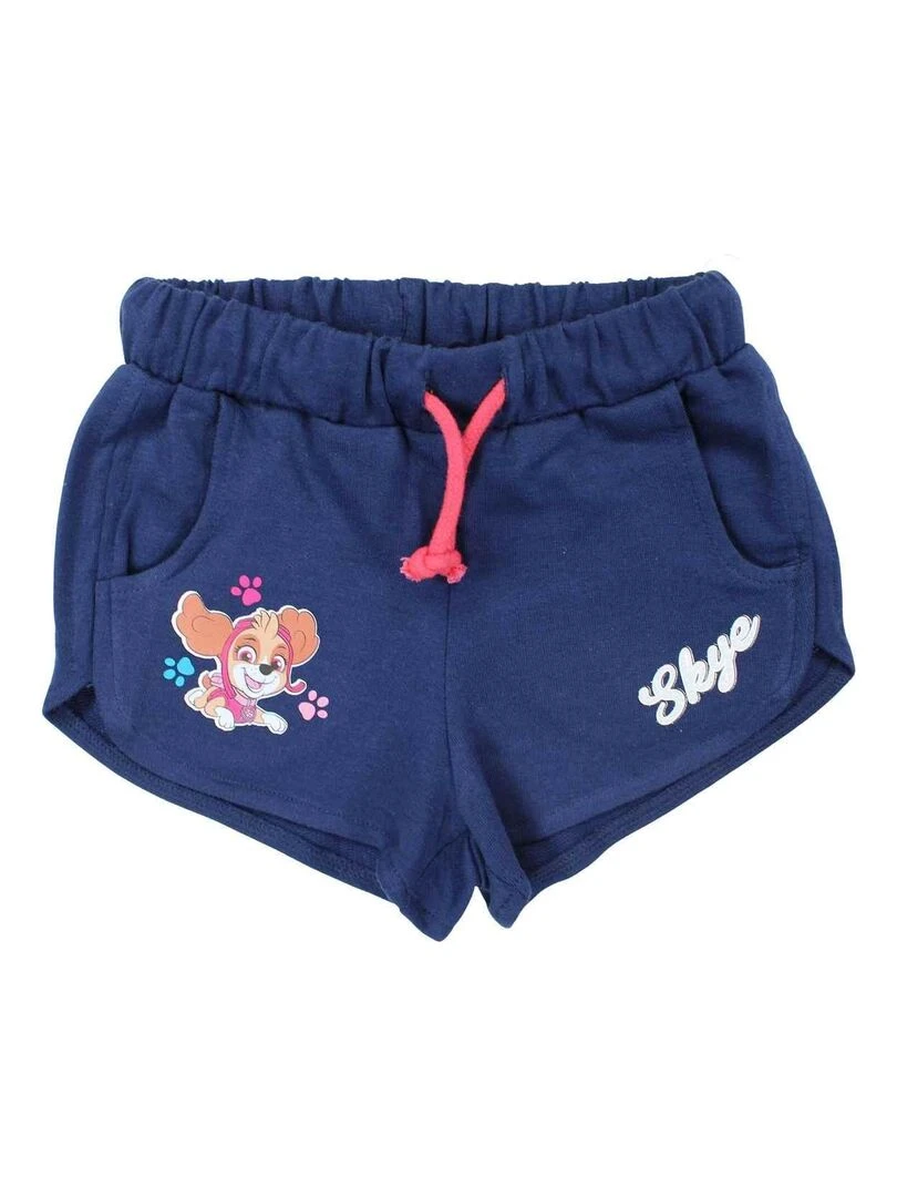 La Pat' Patrouille Short fille imprimé La Pat' Patrouille en coton Bleu