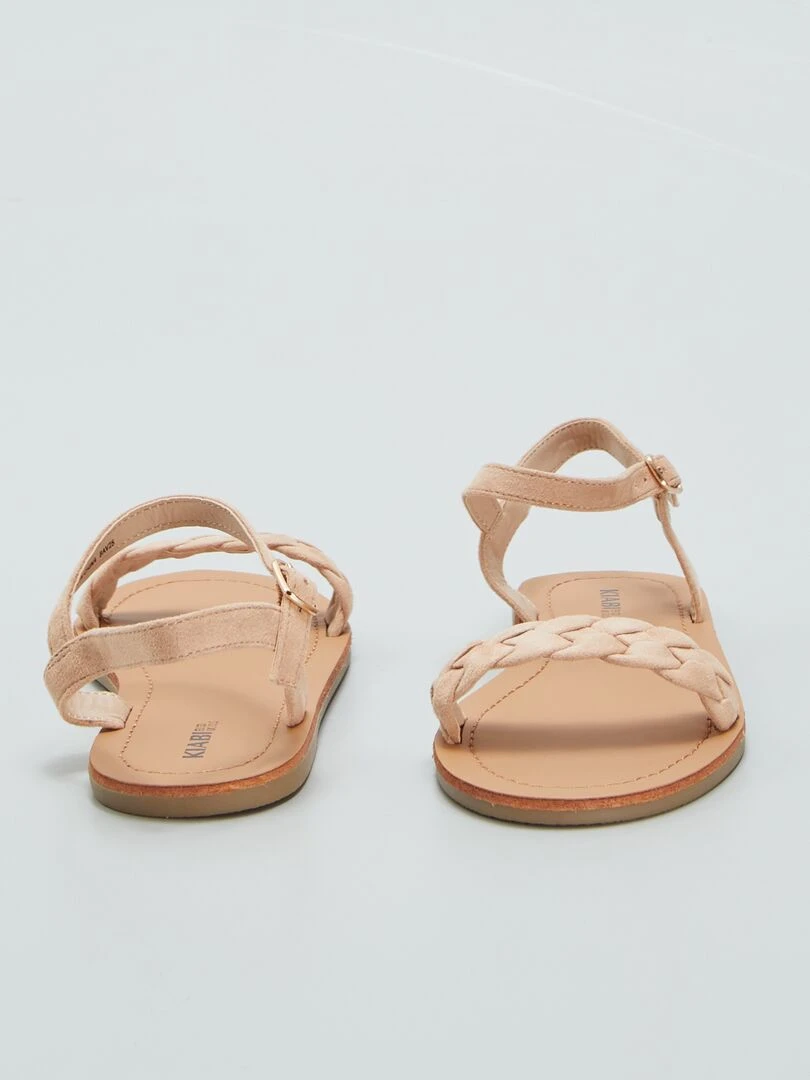 Sandales avec brides tressées   Rose