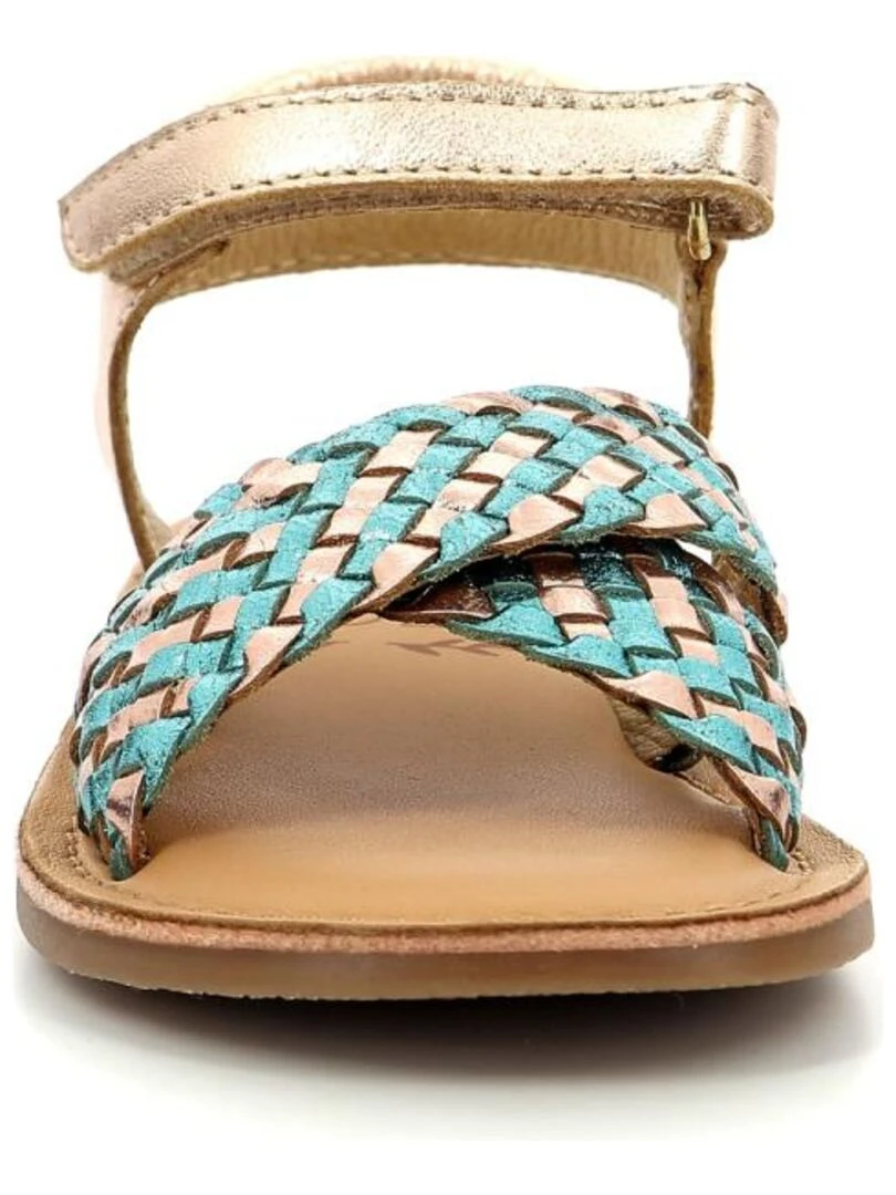 Sandale Plate Cuir Enfant Mod8 Canibraid   Rose