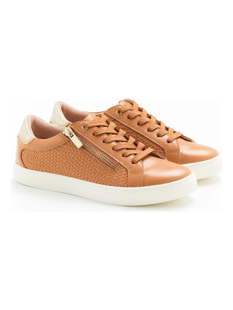 Tennis à lacets effet tressé Amortyl Damart Marron caramel