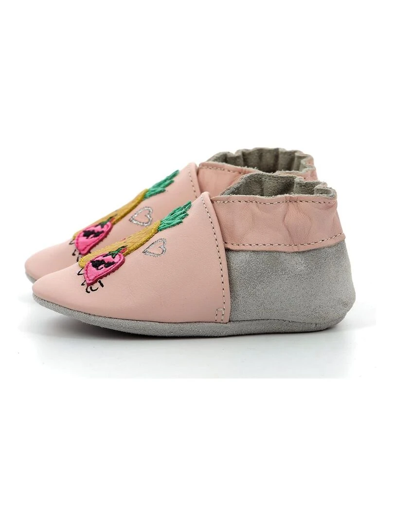 Chaussons Cuir Holidays Fruits   Rose