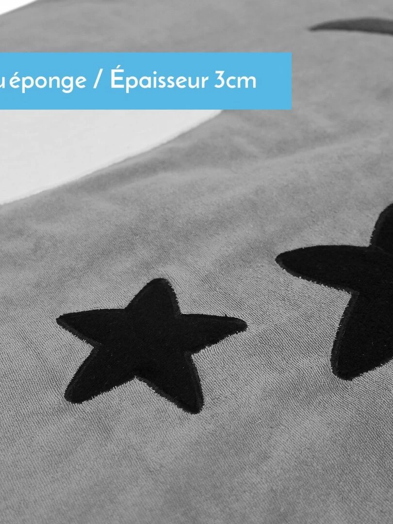 Lot de 2 tapis de jeu  de sol  d'éveil ou de parc bébé  enfant molletonné   Monsieur Bébé   Gris