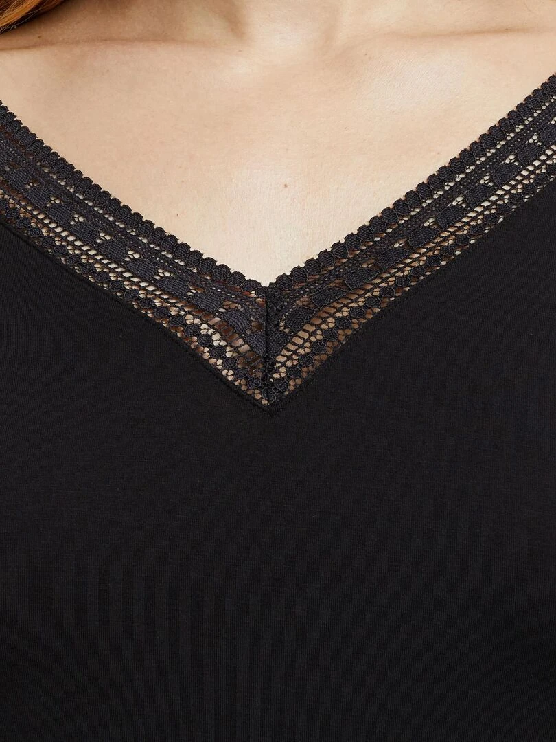 T shirt manches longues viscose Camille   RougeGorge Lingerie   Noir