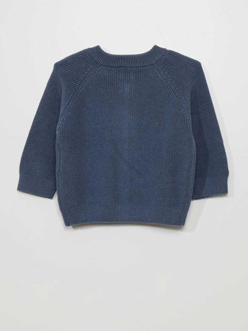 Gilet côtelé zippé   Bleu