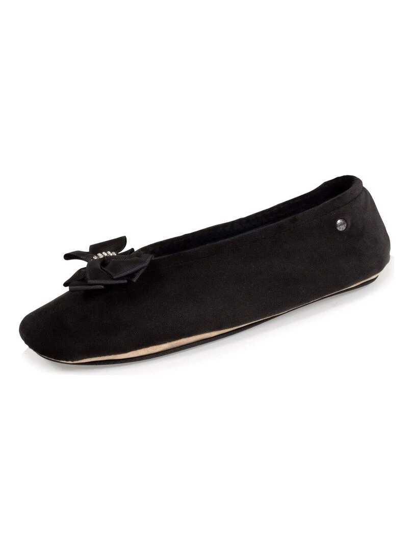 Chaussons ballerines Femme noeud précieux Noir Noir
