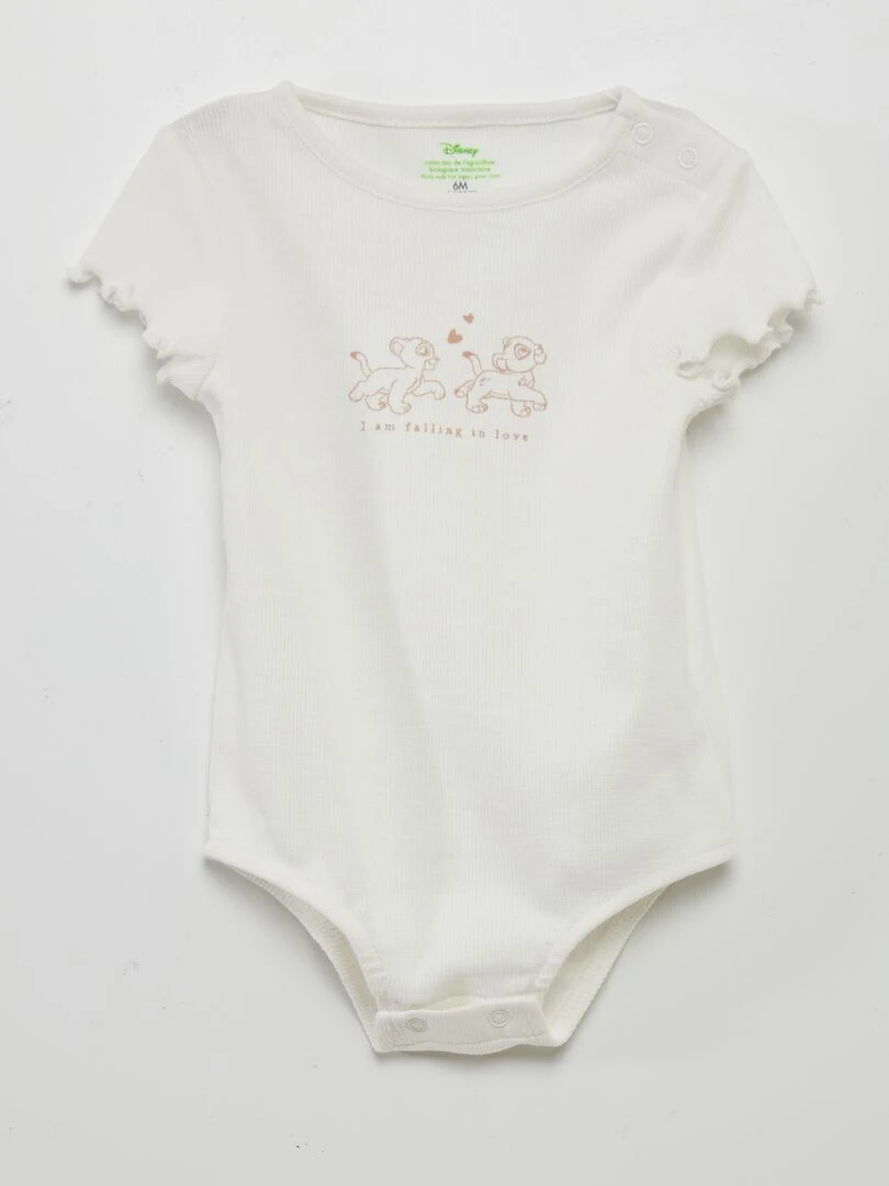 Ensemble 'Disney' body côtelé + Legging court Blanc