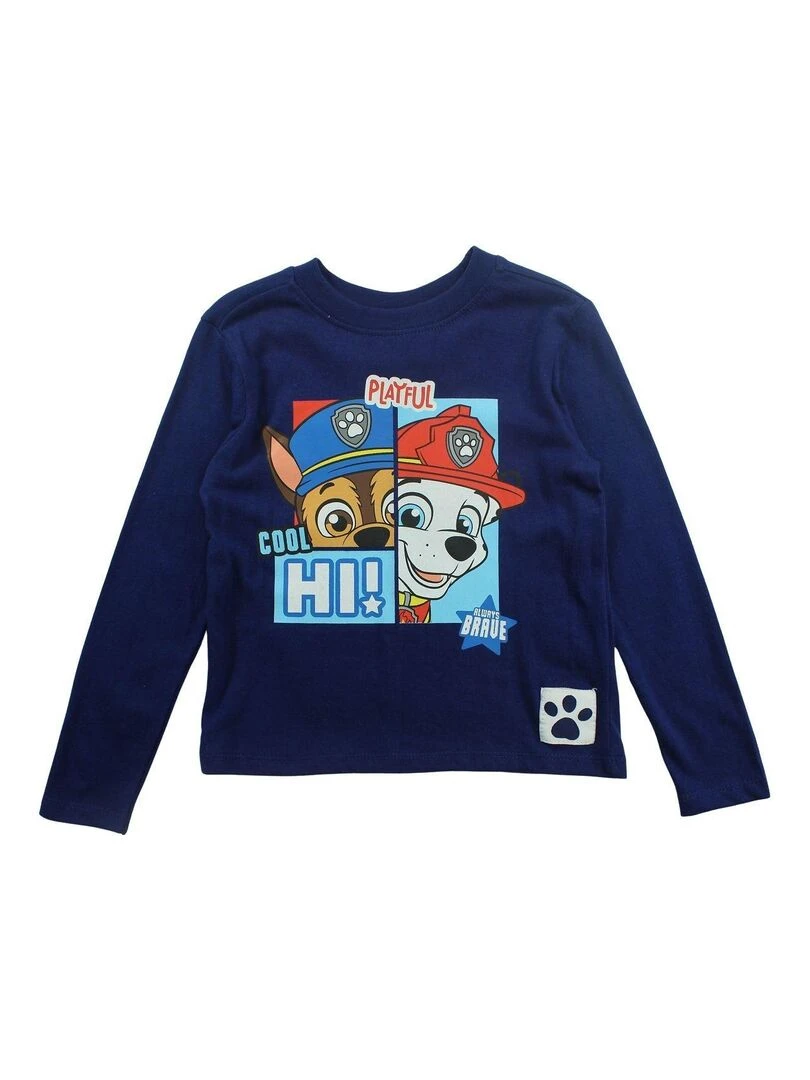 La Pat' Patrouille T shirt garçon imprimé La Pat' Patrouille en coton Bleu marine