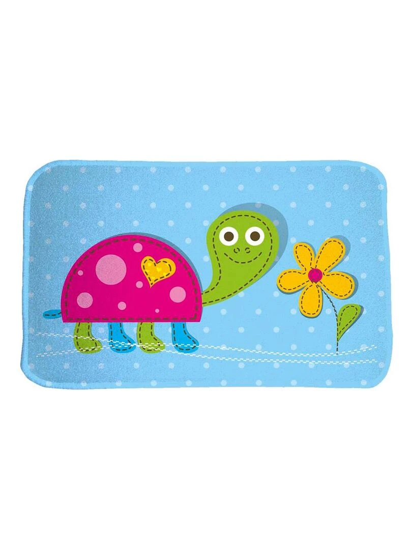 Tapis enfant ULTRA DOUX TORTUE en polyester doux et soyeux Fait en Europe Bleu