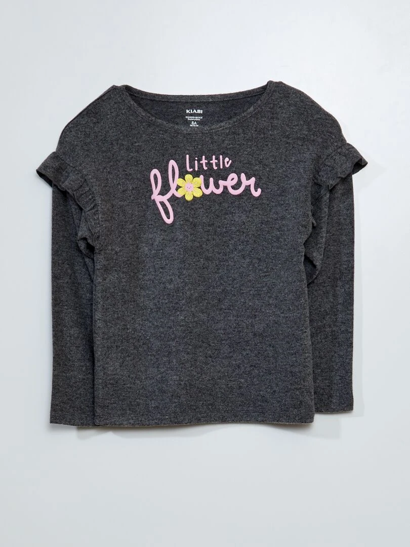 T shirt en maille doudou Noir