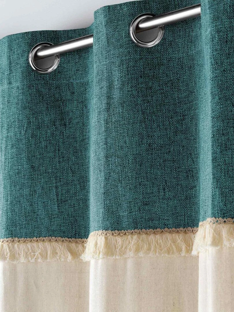 Rideau à parement frangé   Bleu