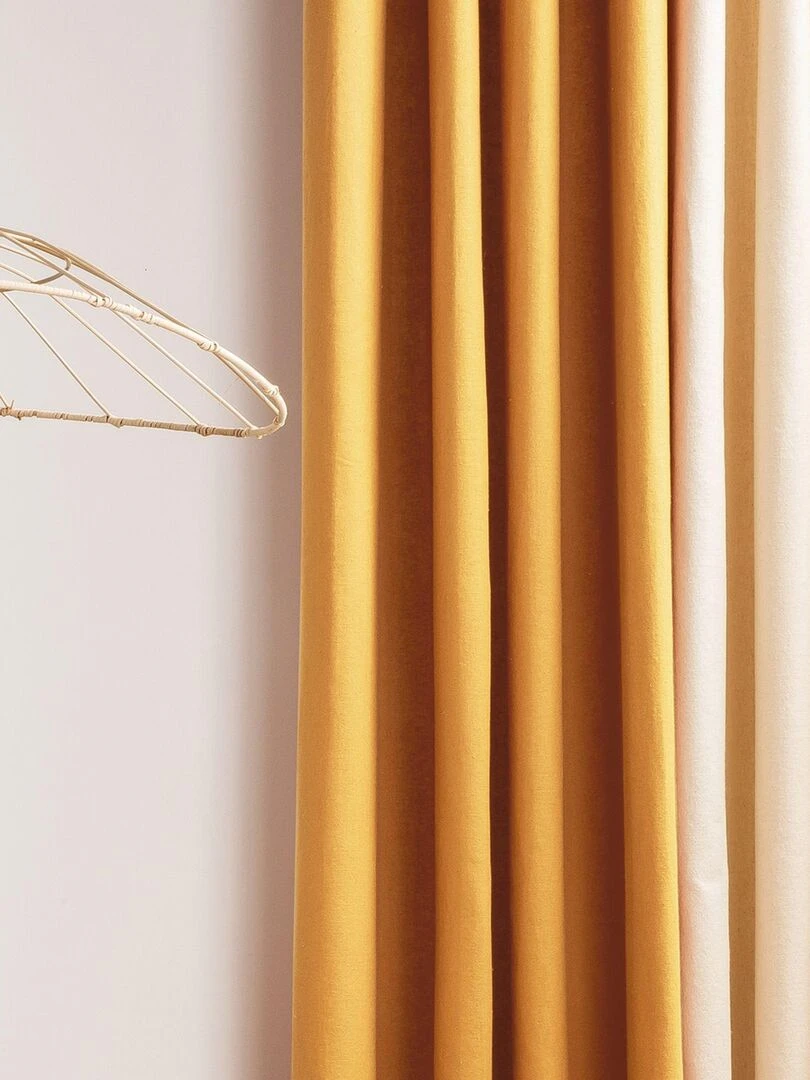 Rideau en coton recyclé avec œillets 'Deko&co' Orange