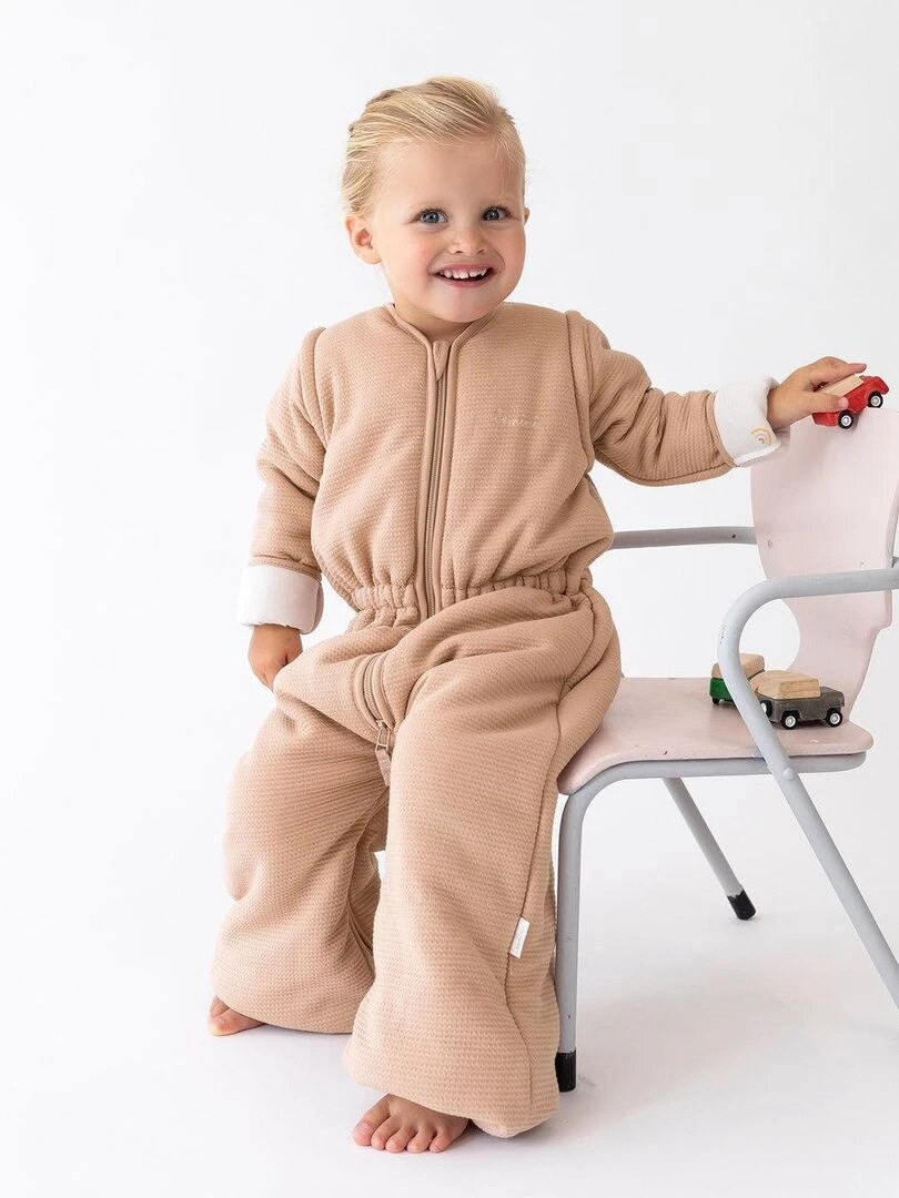 Bemini Gigoteuse  jambes séparables Pady waffle et jersey bio   Beige