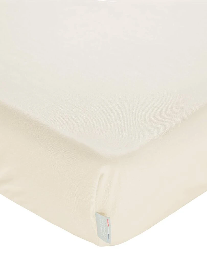 Drap housse en coton jersey Uni Ecru