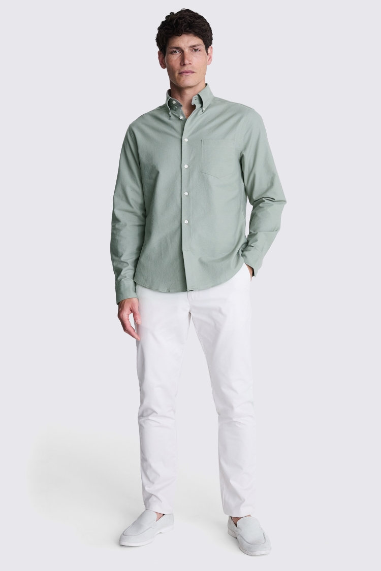Sage Washed Oxford Shirt Buy Online at Moss