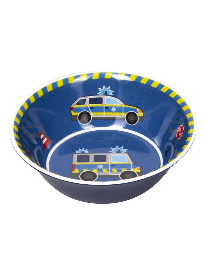 Bol en mélamine motif Police Bleu N/A