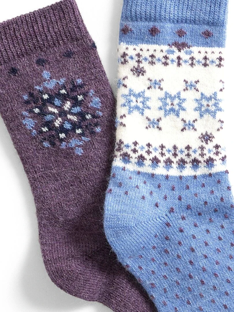 Lot de 2 paires de chaussettes maille laineuse Thermolactyl   Damart   Violet