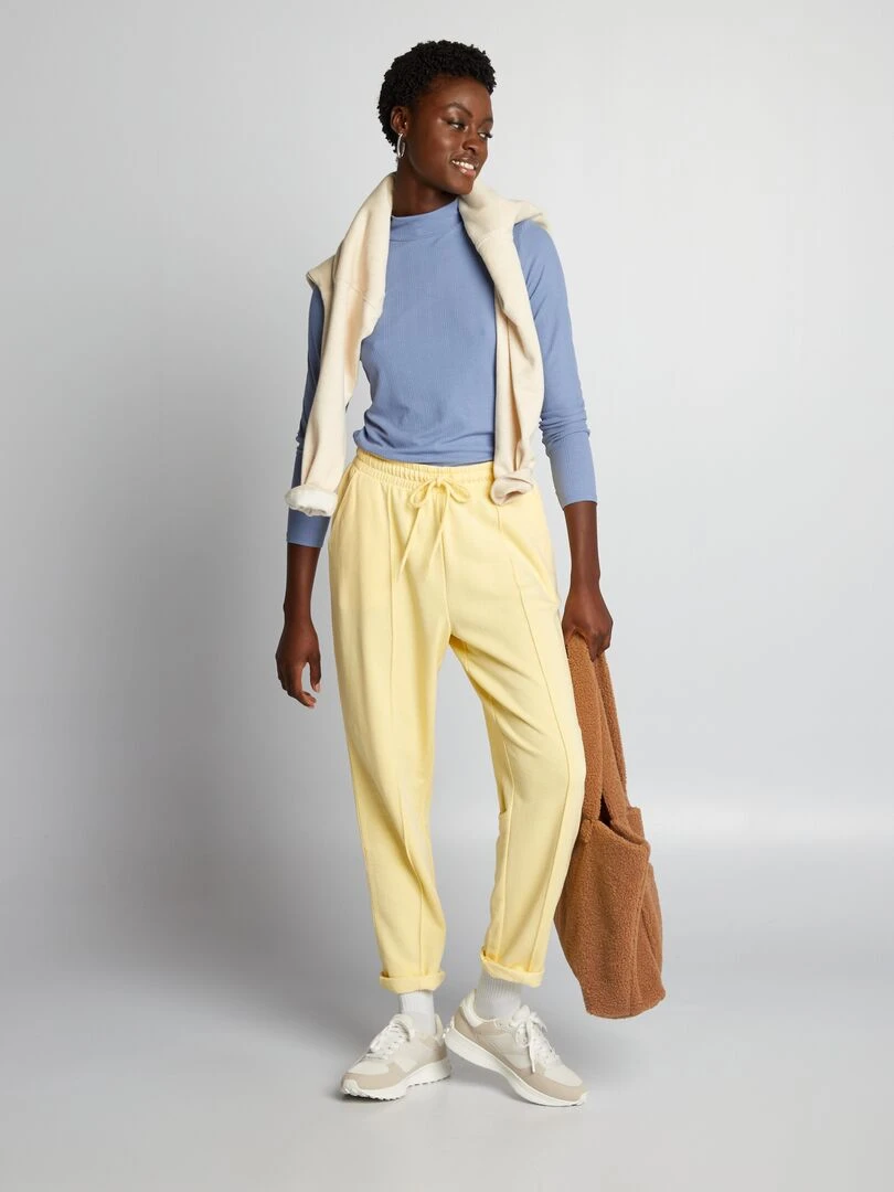 Sous pull en maille côtelée Bleu