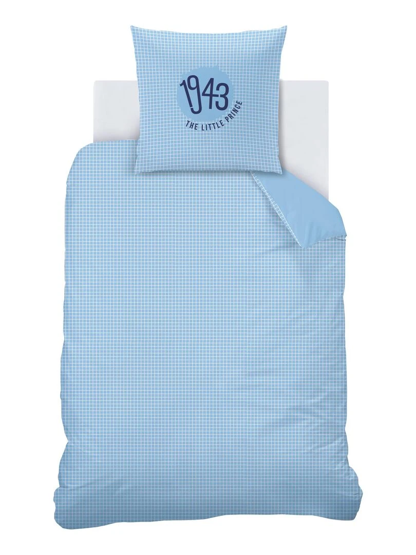 Parure de lit imprimée 100% coton  LE PETIT PRINCE SCHOOL   Bleu ciel