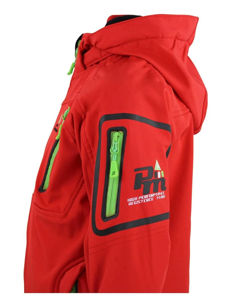 Blouson softshell garçon ECOLOK   PEAK MOUNTAIN   Rouge