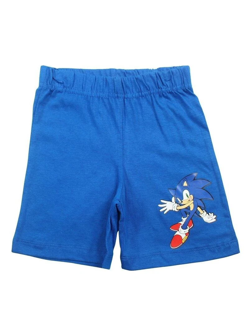 Sonic   Ensemble ​​T shirt short garçon Imprimé Sonic   Bleu marine