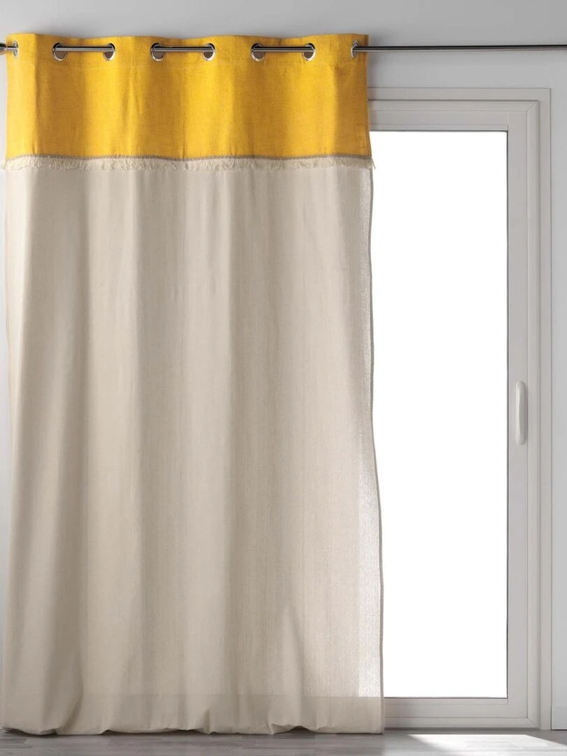 Rideau à parement frangé Jaune