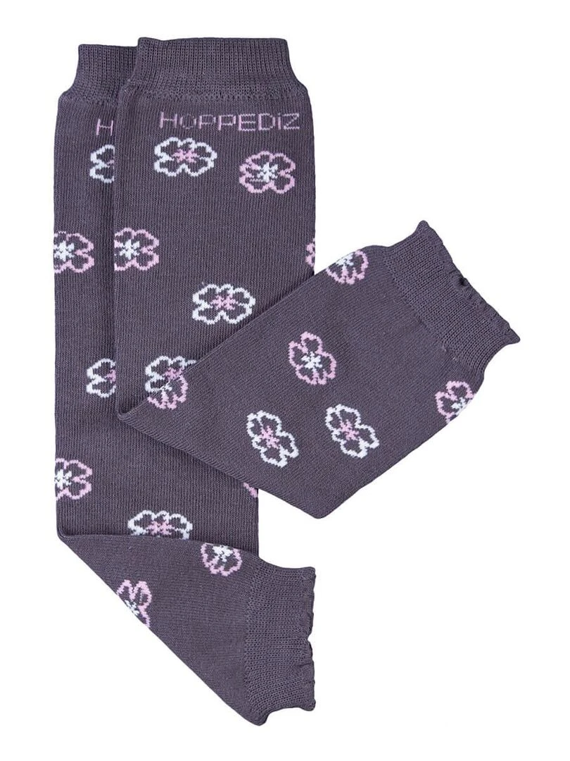 Hoppediz Jambières pour bébé en coton bio Gris Rose Blanc