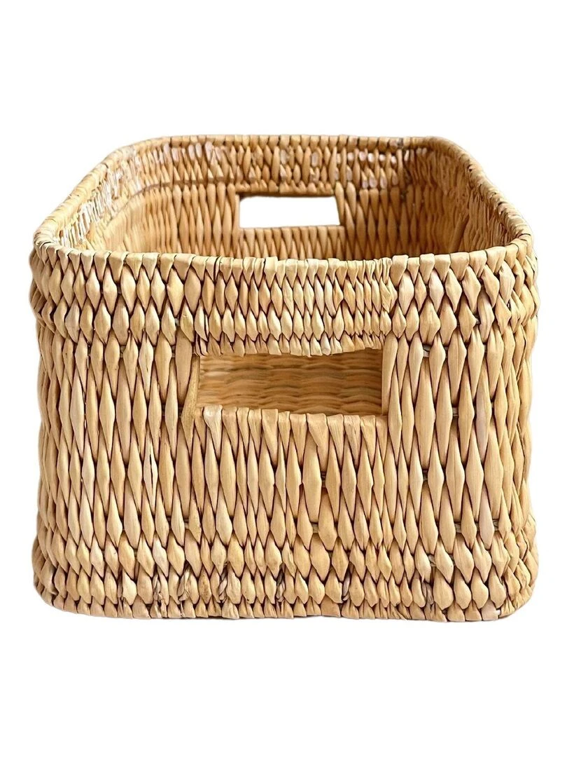 Panier de rangement rectangle Hassira Beige clair