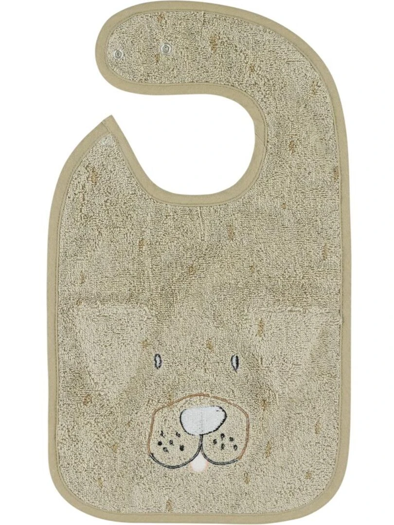 Bavoir à pression Mr. Dog   Beige