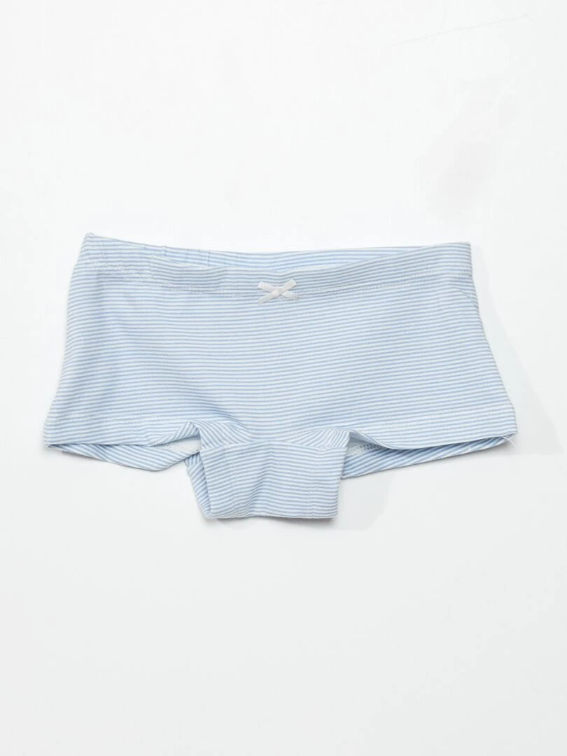 Lot de 2 t shirts + 3 shorties + 1 pochon   6 pièces   Bleu