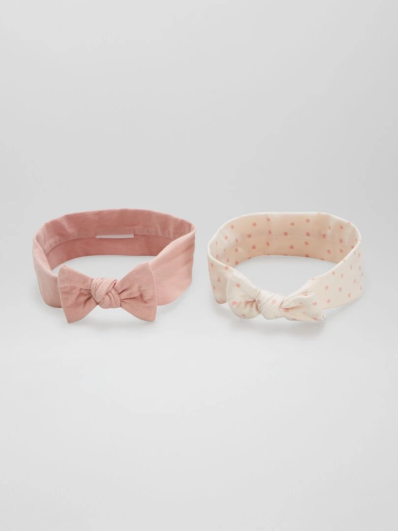 Lot de 2 bandeaux fantaisies Rose