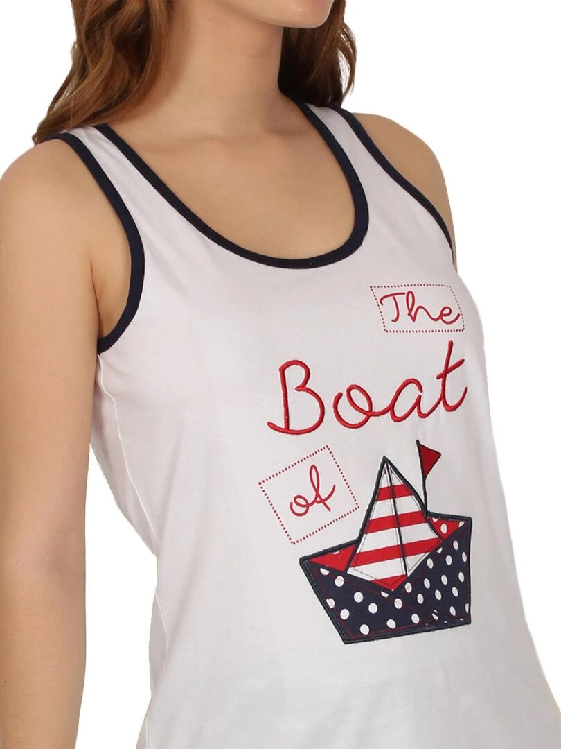 Pyjama short débardeur Paper Boat blanc   Blanc