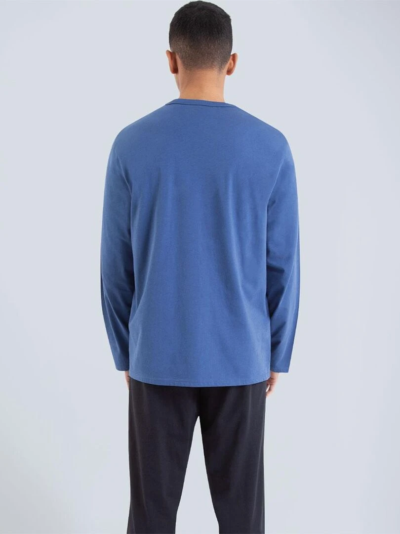 Pyjama long homme Ecopack   Bleu Noir