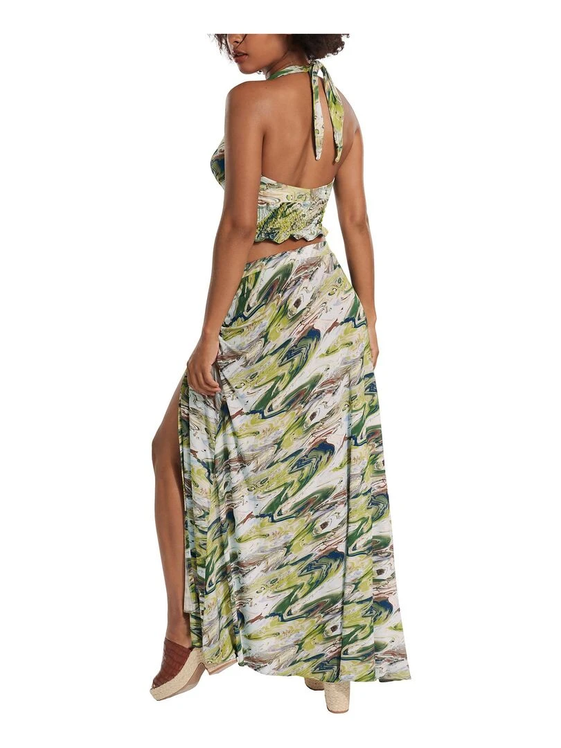 Jupe longue estivale Indonesia   Vert