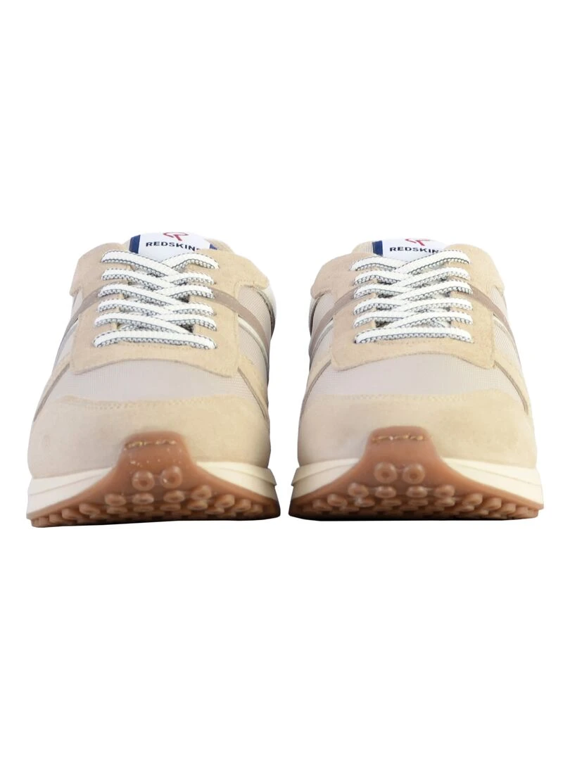 Basket Basse Cuir Redskins Island   Beige