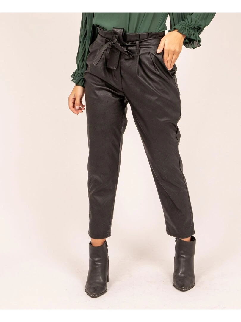 Pantalon similicuir EVINA Noir
