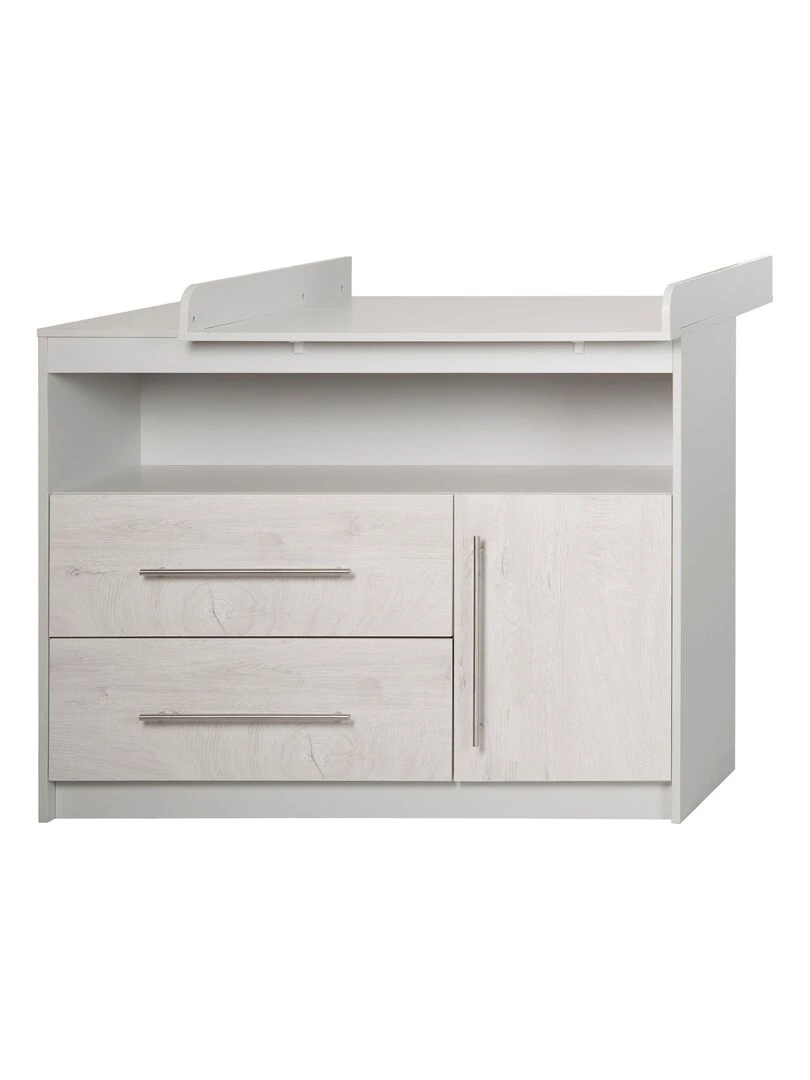 ROBA Commode à Langer "Maren 2" – avec Plan à Langer Amovible – Gris clair / Chêne blanchi Gris Gris clair