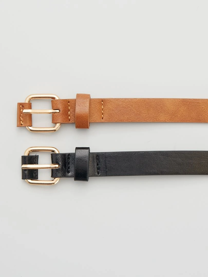 Lot de 2 ceintures   noir/camel