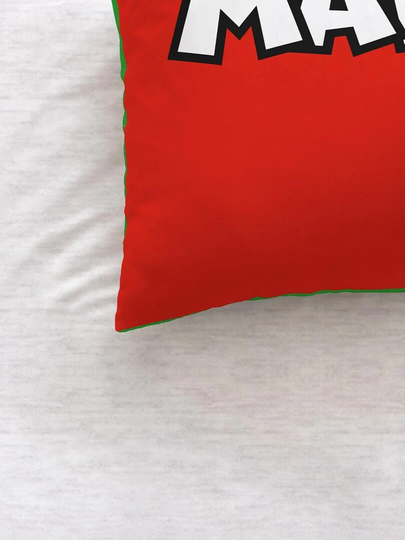 Parure de lit imprimée double face 100% coton  MARIO FIGURES   Gris
