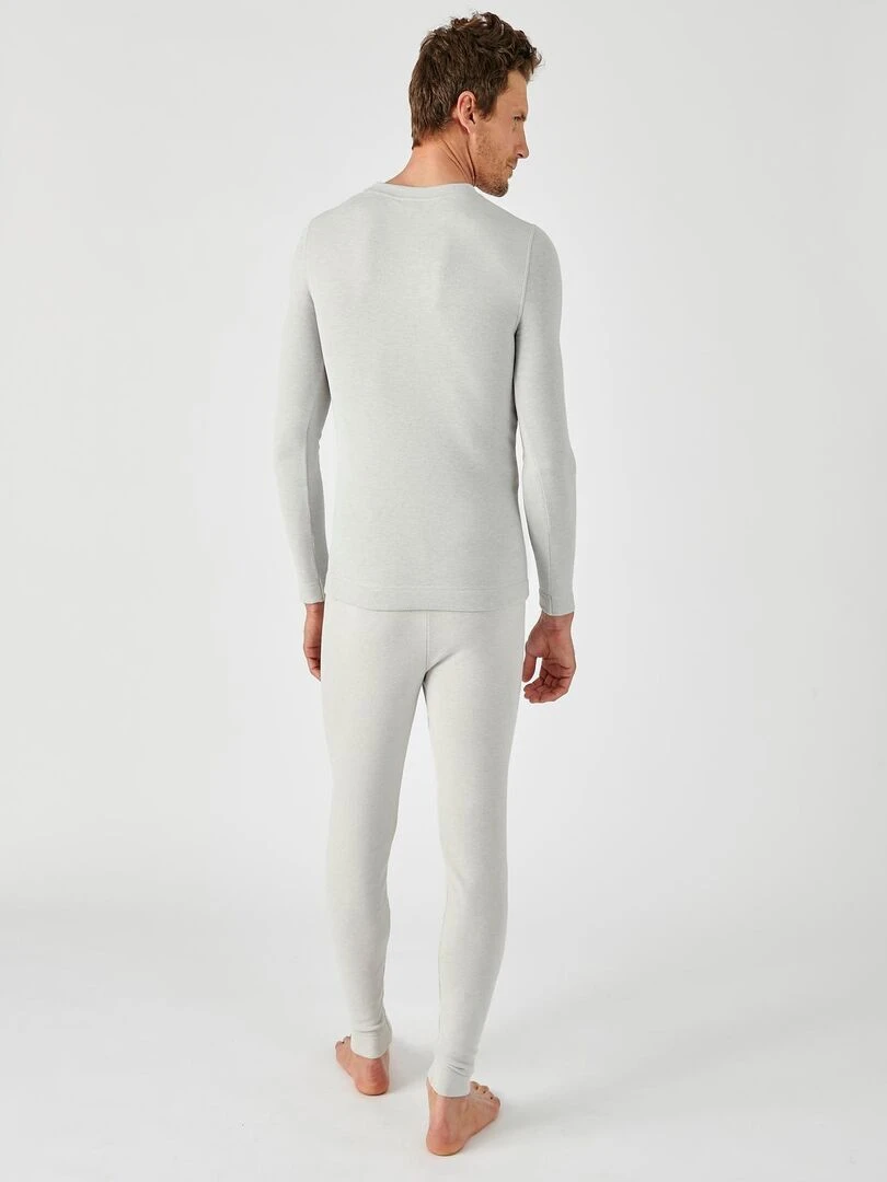 Sweat shirt homme molleton gratté Thermolactyl Sensitive   Damart   Gris chiné