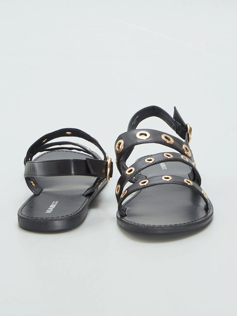 Sandales à oeillets   Noir