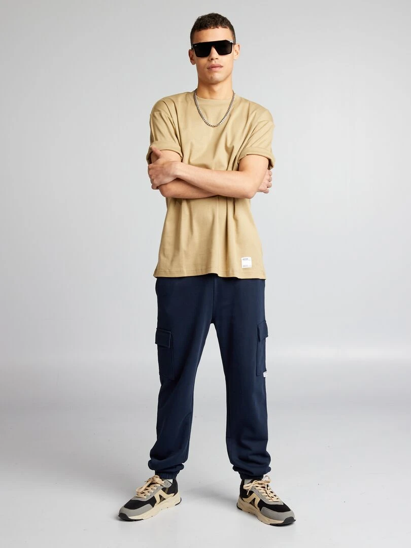 Pantalon de jogging avec poches multipoches Bleu
