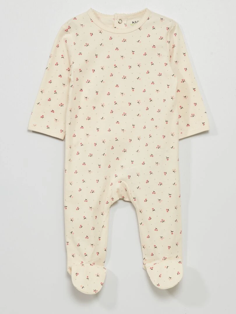 Pyjama en jersey avec imprimé Blanc 'fleurs'