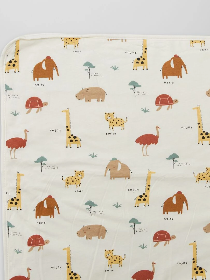 Couverture en jersey et polaire   Beige