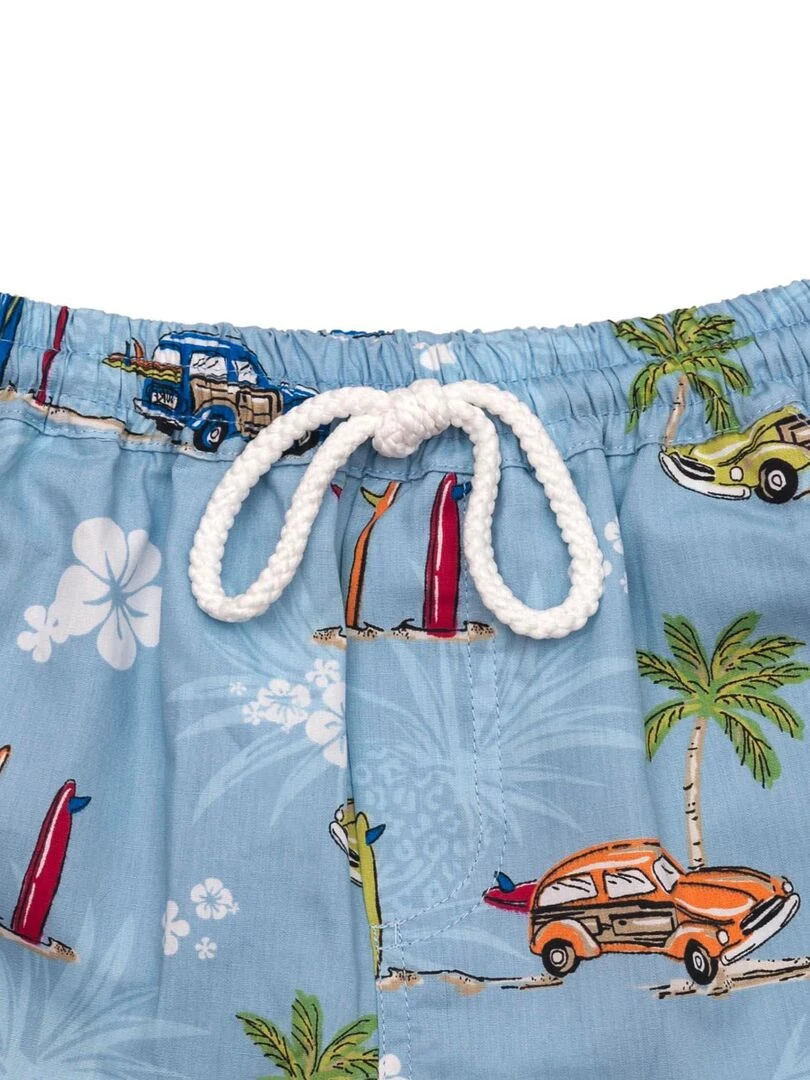 Short de Bain Garçon  Bleu Imprimé Voitures Rétro  SWIMBOY   La Faute à Voltaire   Bleu
