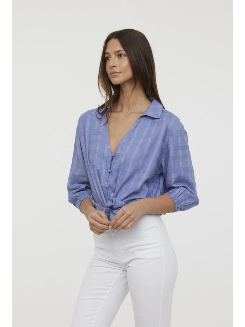 Lee Cooper   Chemise manches 3/4 coton regular DATINA   Bleu