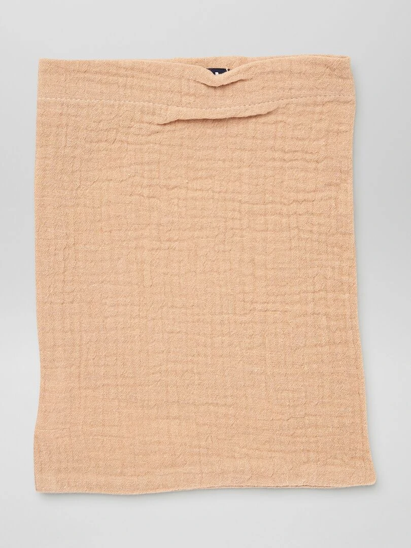 Lot de 3 gants de toilettes en lange   Rose/écru/marron