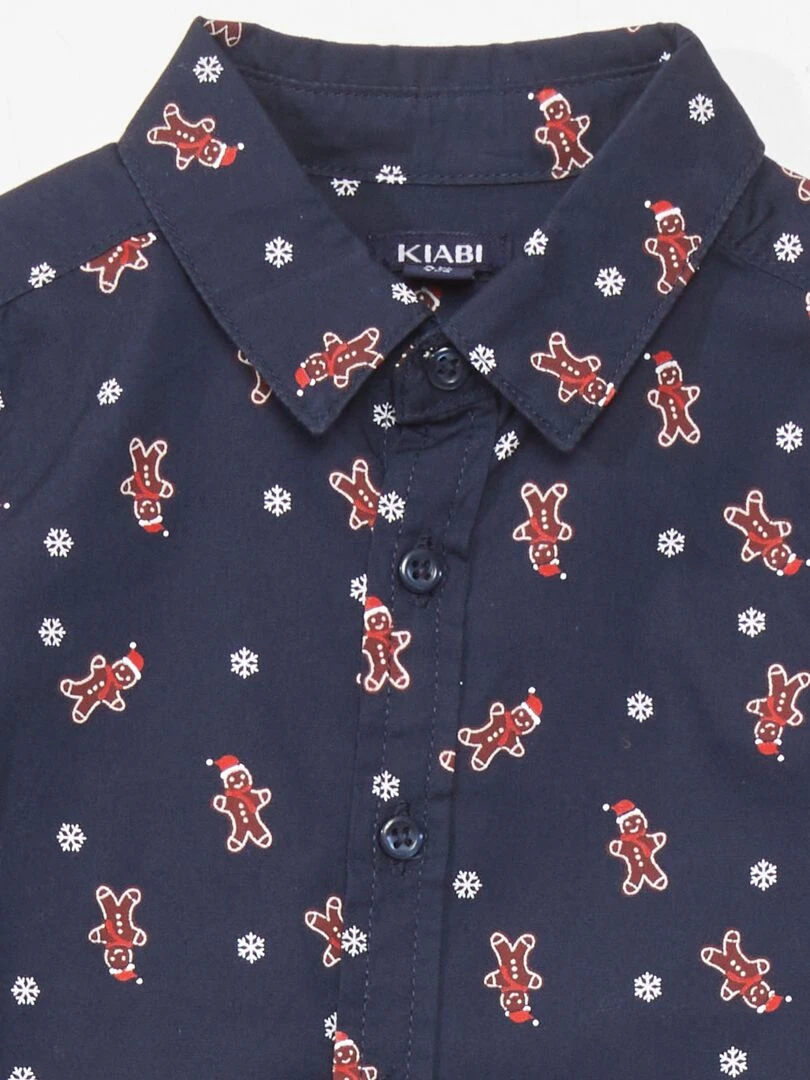 Chemise de Noël   Bleu