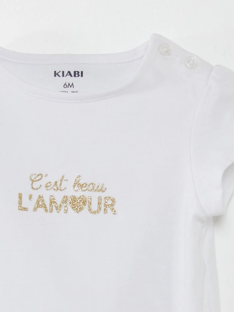 T shirt animé Blanc